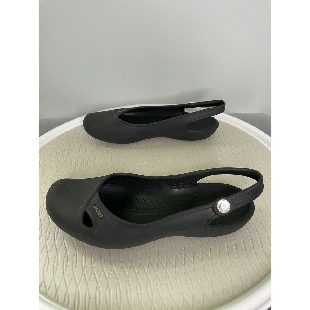 Crocs Women’s Olivia II Slingback Ballet Flats US 7 Black Comfort Slip On Jewel - Picture 5 of 11